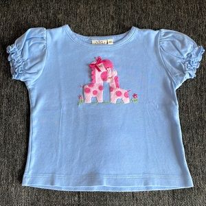 Luigi Kids Girl’s Appliqué Knit Short Sleeve Top